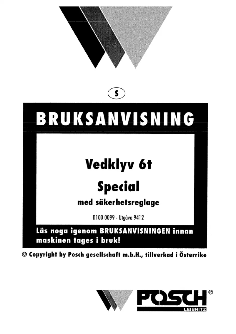 Page 1 of the manual User Manual Posch 6t Special