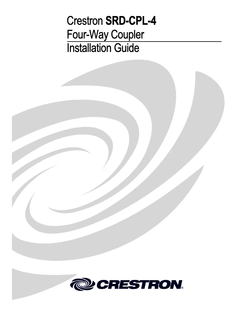 Image de la première page du manuel de l'appareil SRD-CPL-4