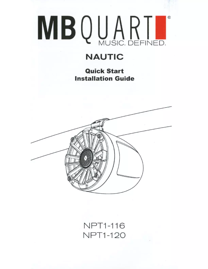 Page 1 of the manual Instruction Manual MB Quart NPT1-116