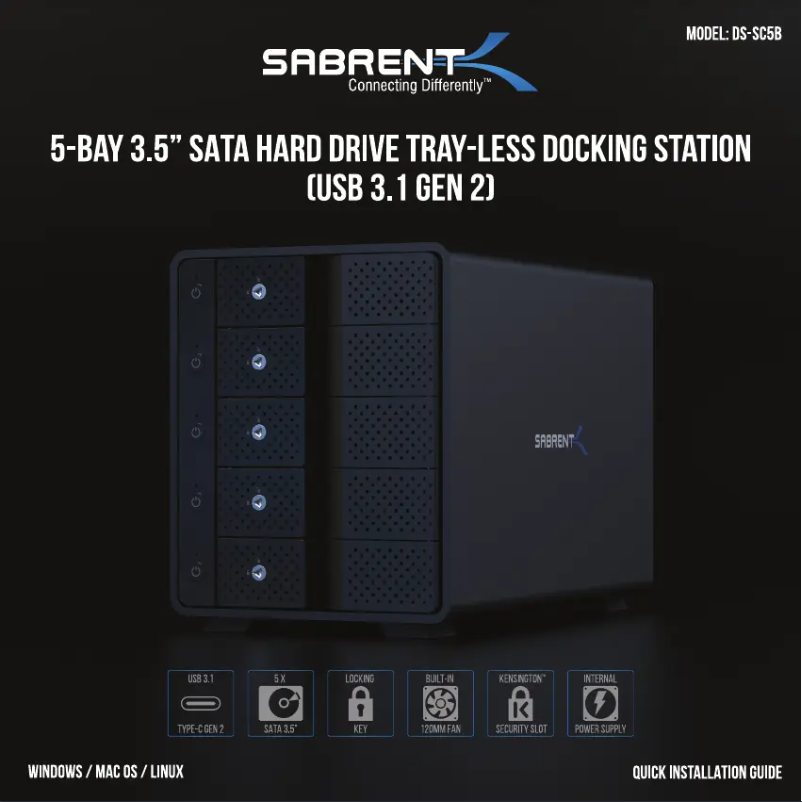 Page 1 of the manual User Manual Sabrent DS-SC5B