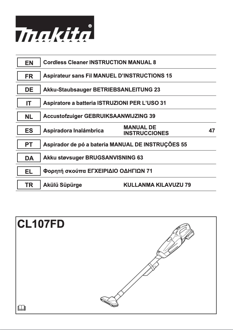 First page image of the manual for CL107FD