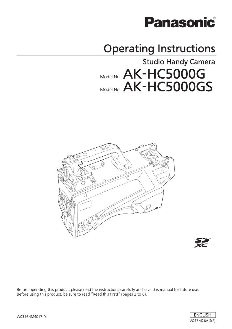 First page image of the manual for AK-HC5000