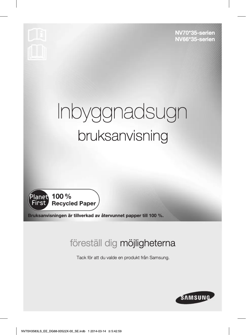 First page image of the manual for NV70H3583LS