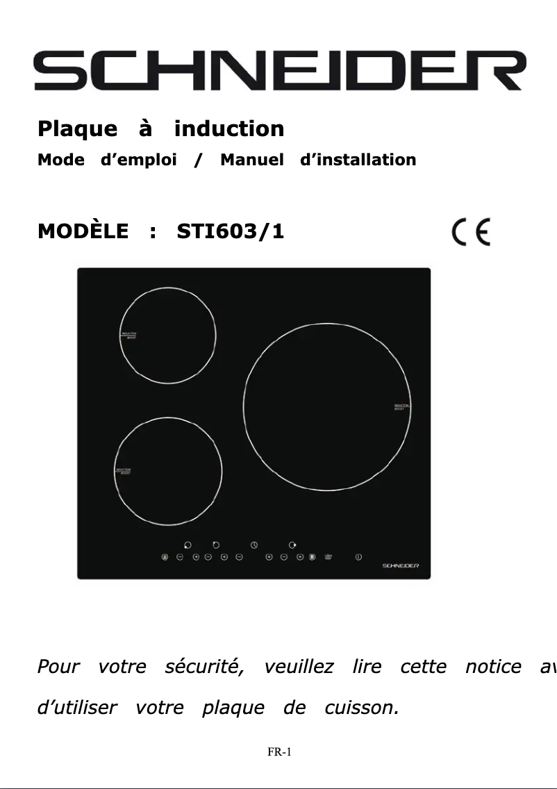 Page 1 of the manual User Manual Schneider STI603/1