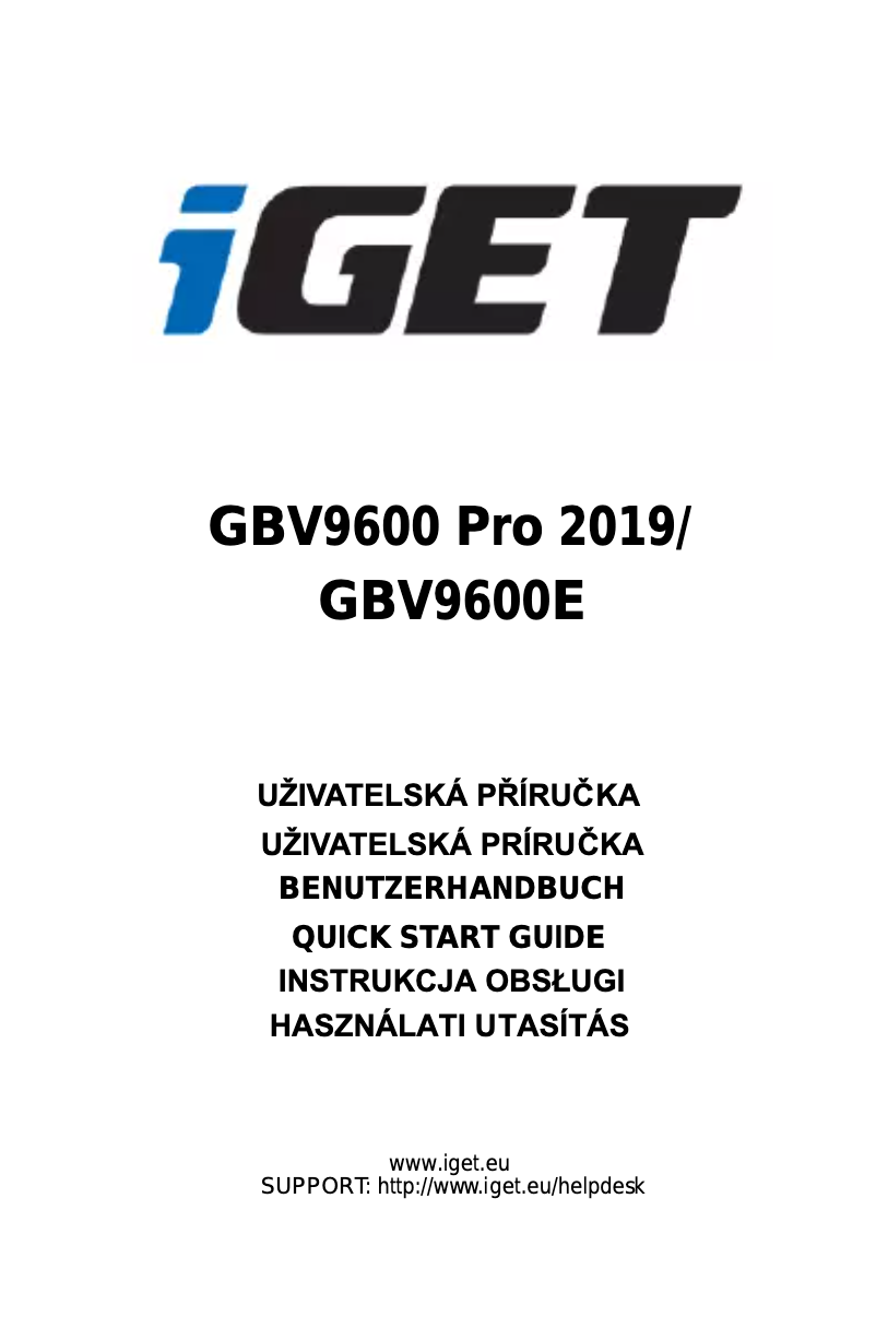 Page 1 of the manual User Manual iGET Blackview GBV9600E