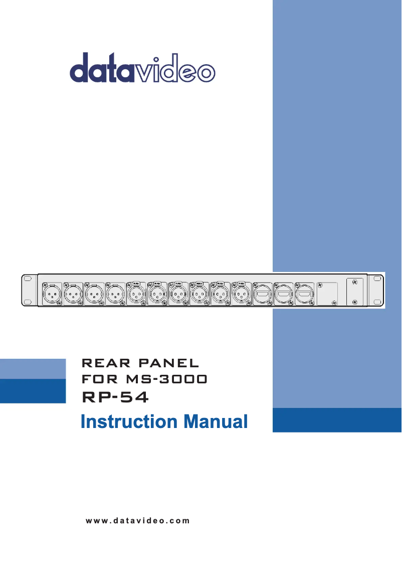 Page 1 of the manual User Manual DataVideo RP-54