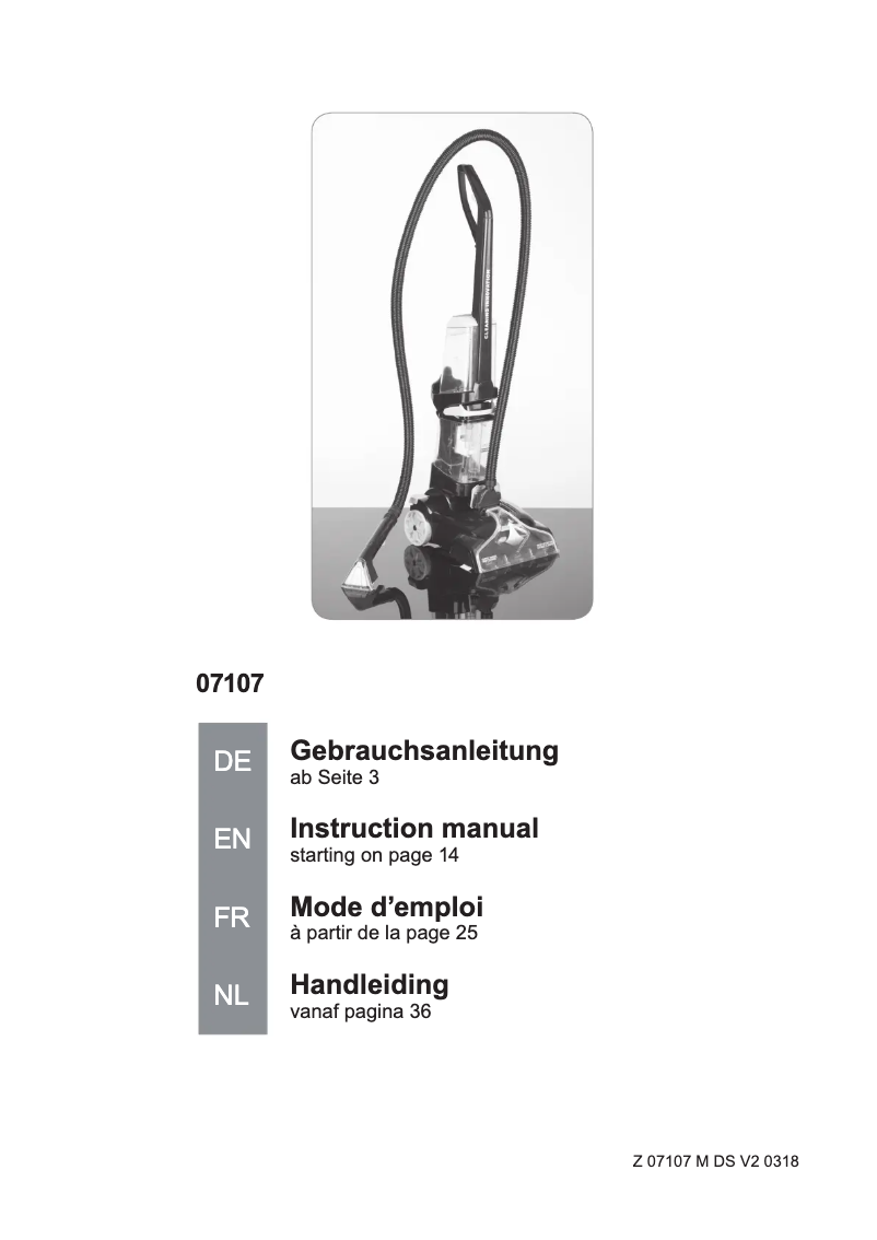 Page 1 of the manual User Manual Cleanmaxx 07107