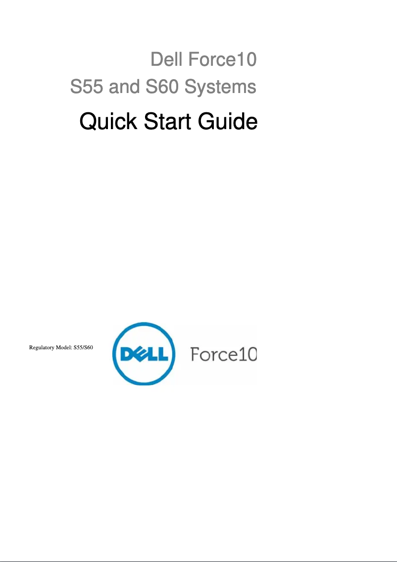 Page 1 of the manual Installation Guide Dell Force10 S55T