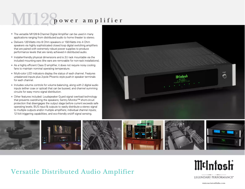 Page 1 of the manual Brochure McIntosh MI128