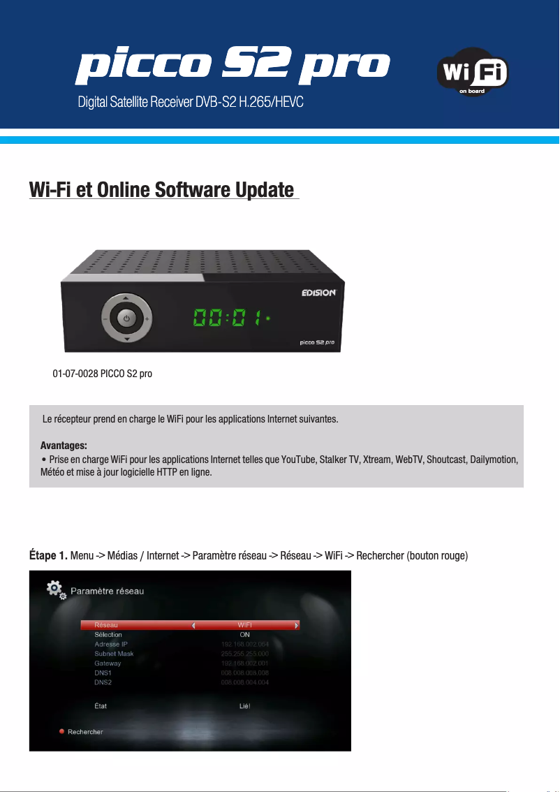 Page 1 of the manual User Manual Edision Picco S2