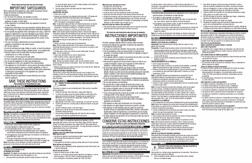 First page image of the manual for GRP99BLK