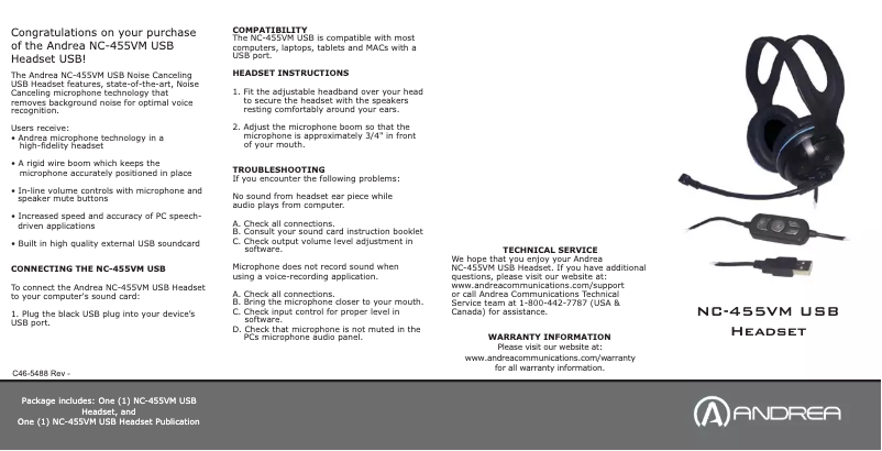First page image of the manual for NC-455VM