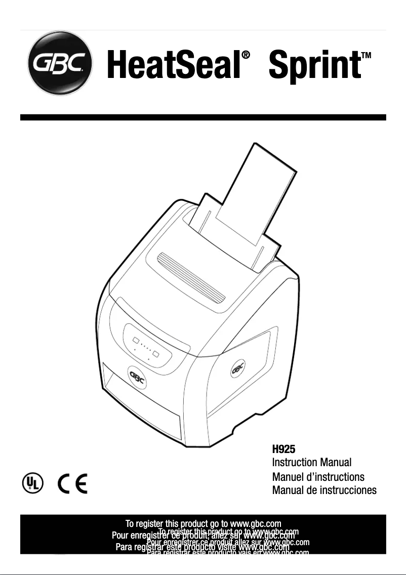 First page image of the manual for HeatSeal Sprint H925