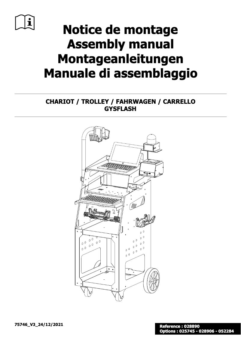 First page image of the manual for Gysflash Trolley XL