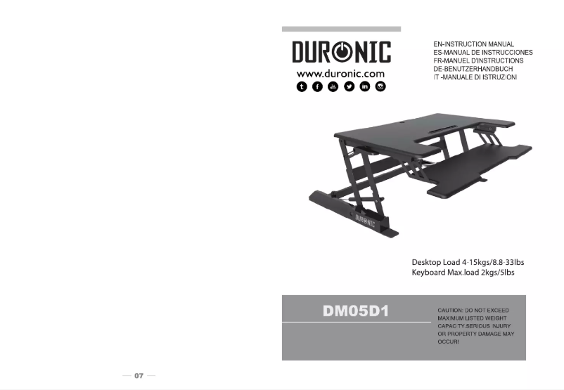 Page 1 of the manual User Manual Duronic DM05D1