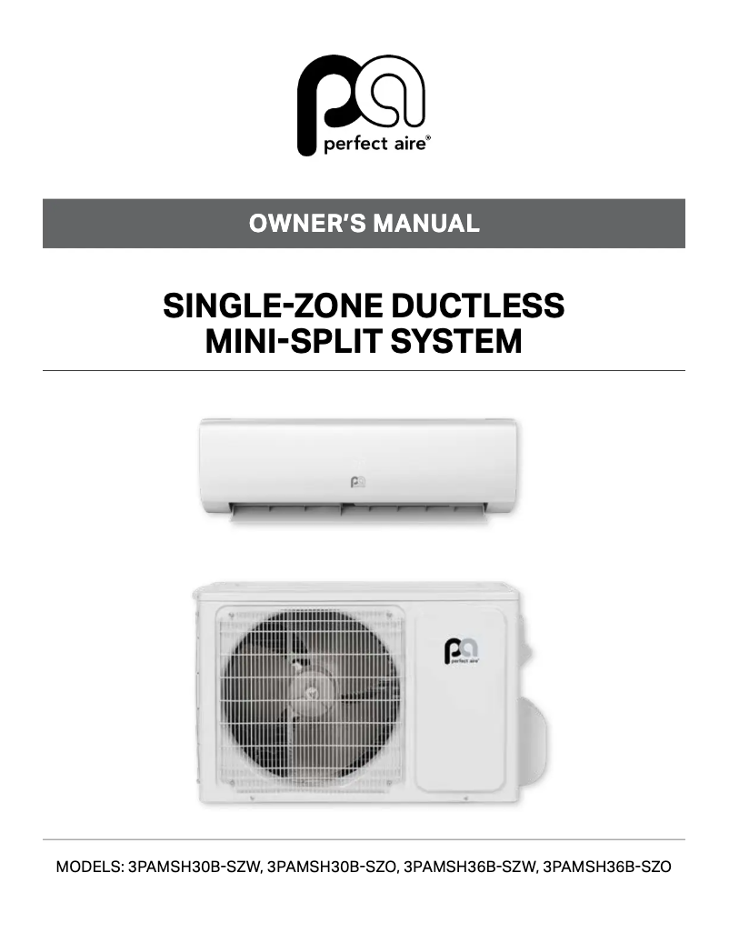 First page image of the manual for 3PAMSH36B-SYS