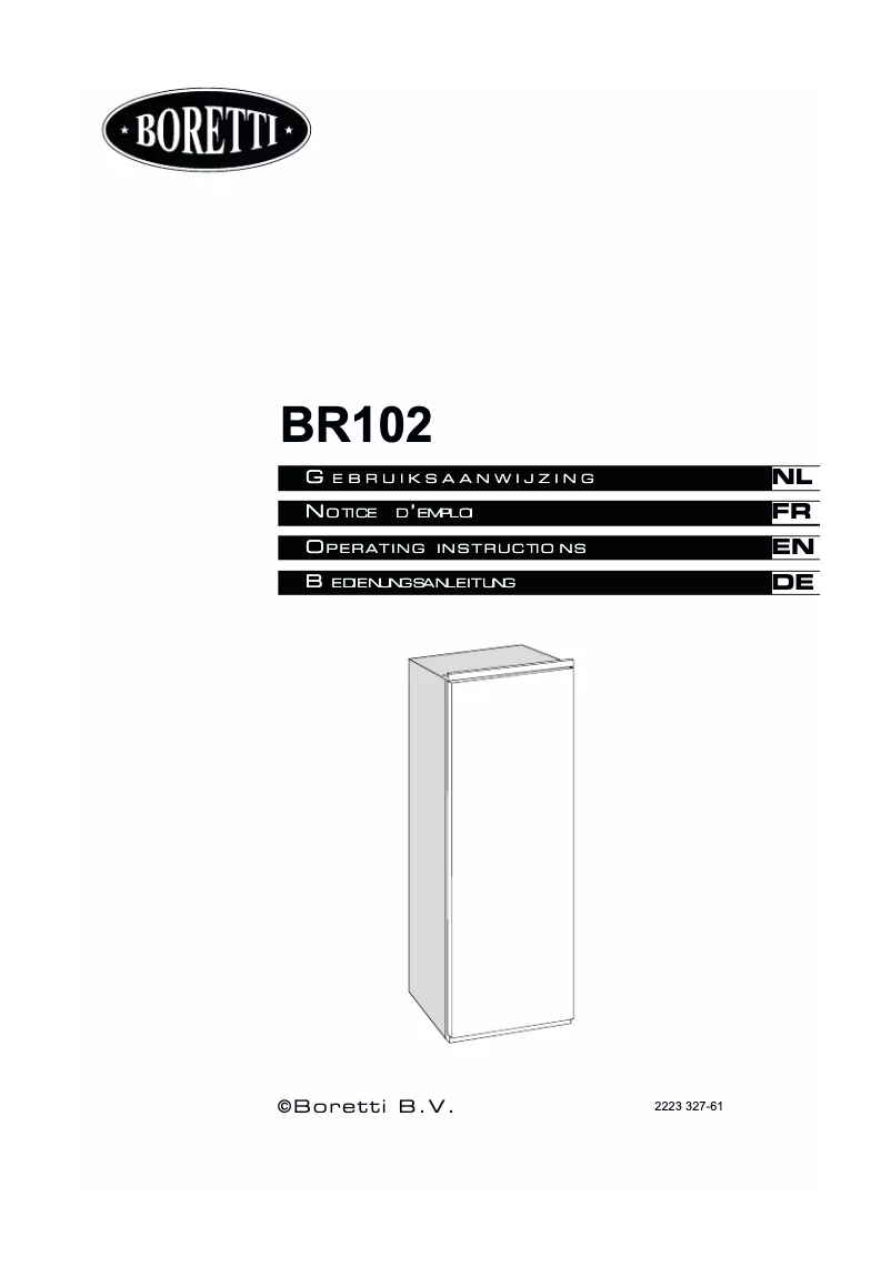 First page image of the manual for BR 102