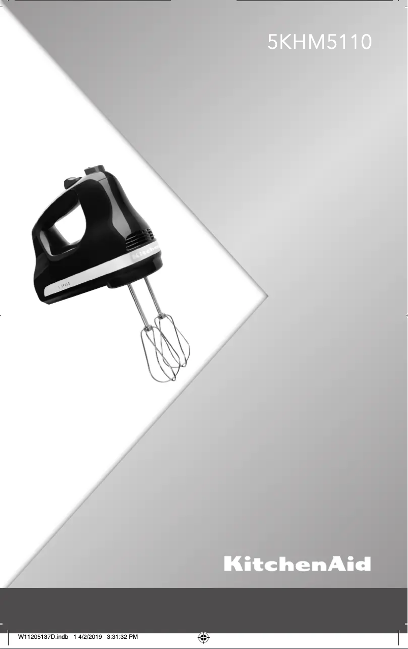Page 1 of the manual User Manual KitchenAid Classic 5KHM5110