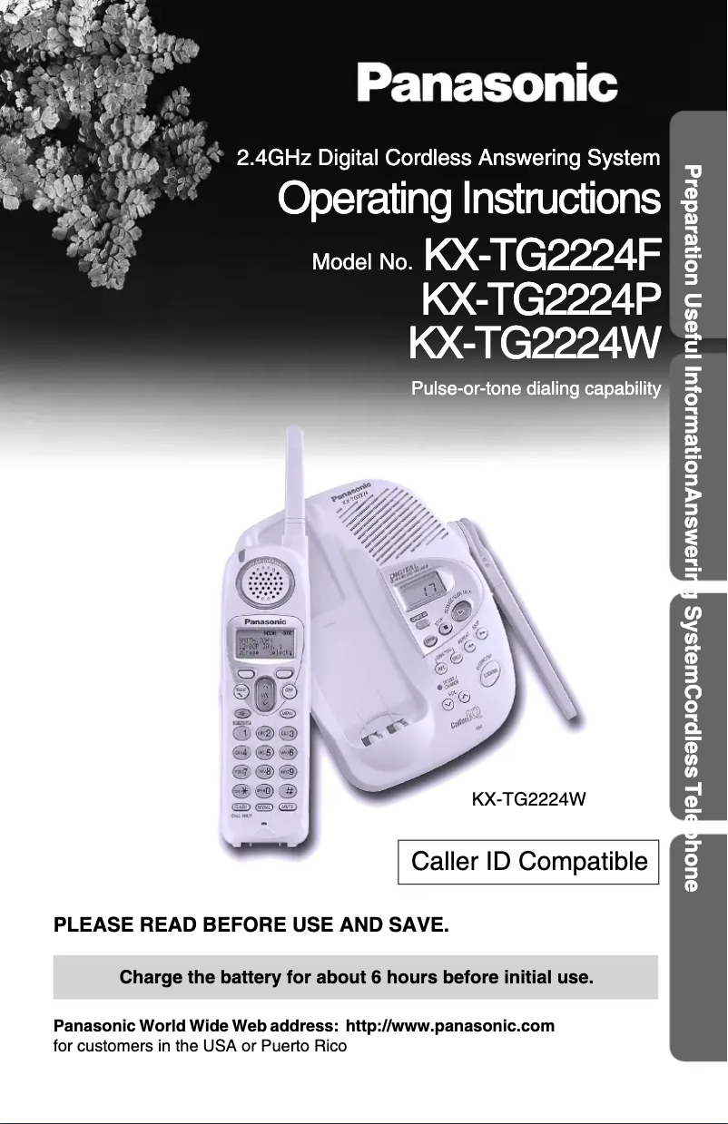 Page 1 of the manual User Manual Panasonic KX-TG2224
