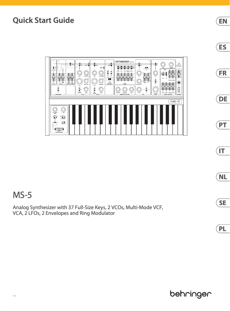 First page image of the manual for MS-5