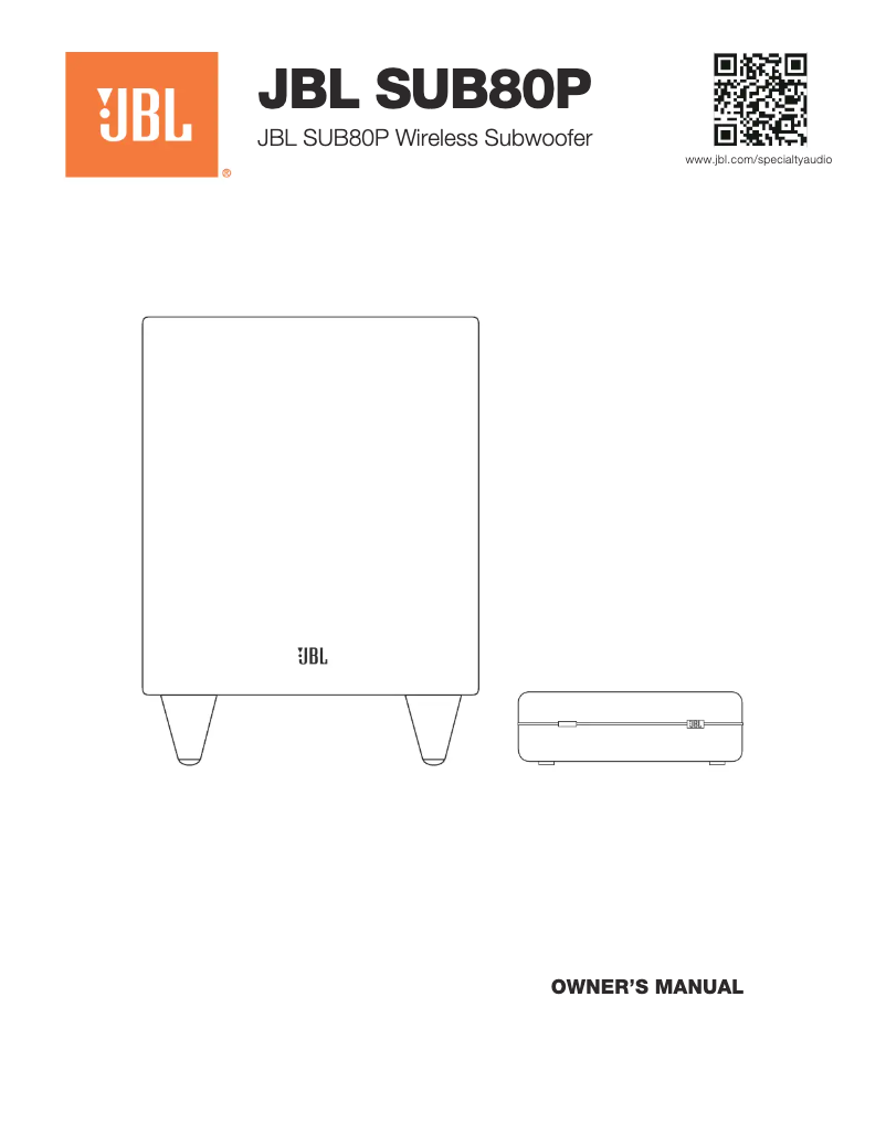 Page 1 of the manual User Manual JBL SUB80P