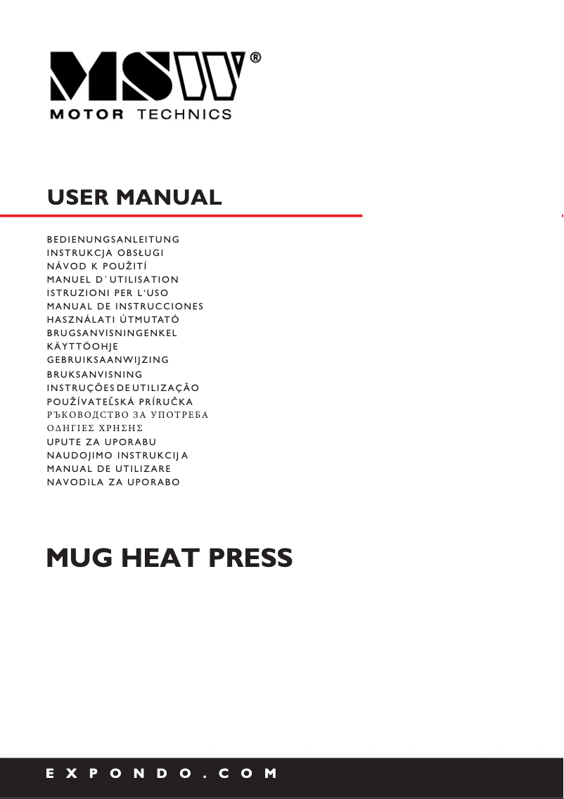 First page image of the manual for MSW-C&A HP MX2