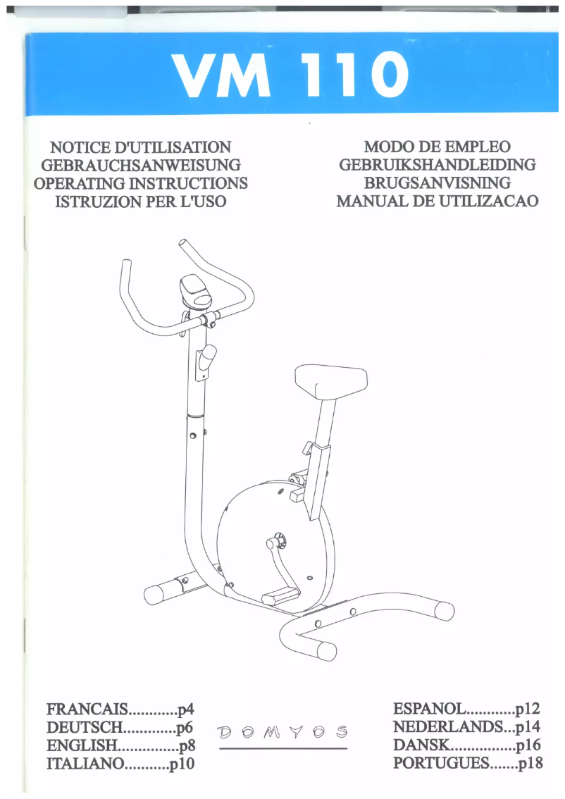 Page 1 of the manual User Manual Domyos VM 110