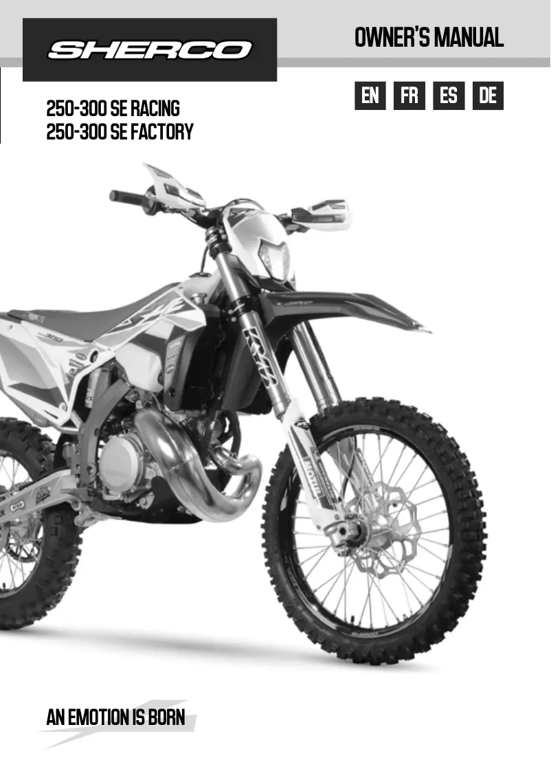 Page 1 of the manual User Manual Sherco 250 SE (2021)