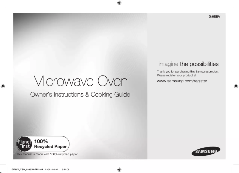 Page 1 of the manual User Manual Samsung GE86V