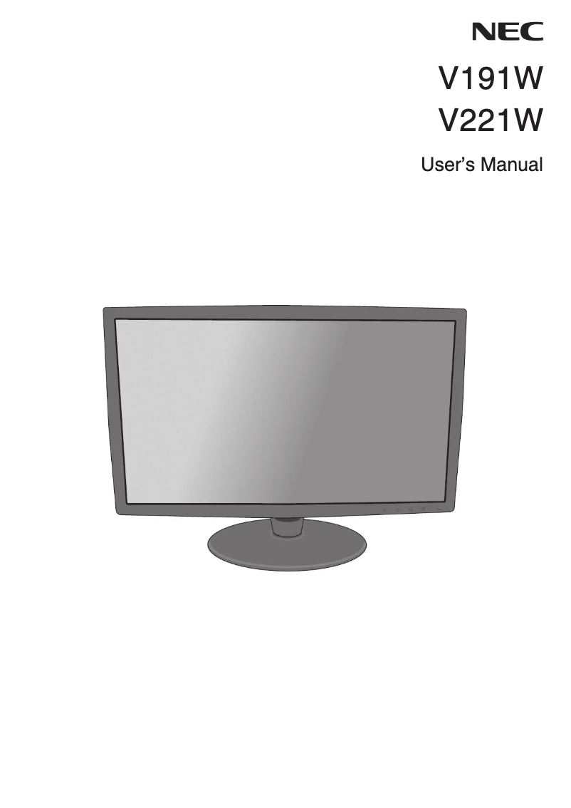 Page 1 of the manual User Manual NEC V191W