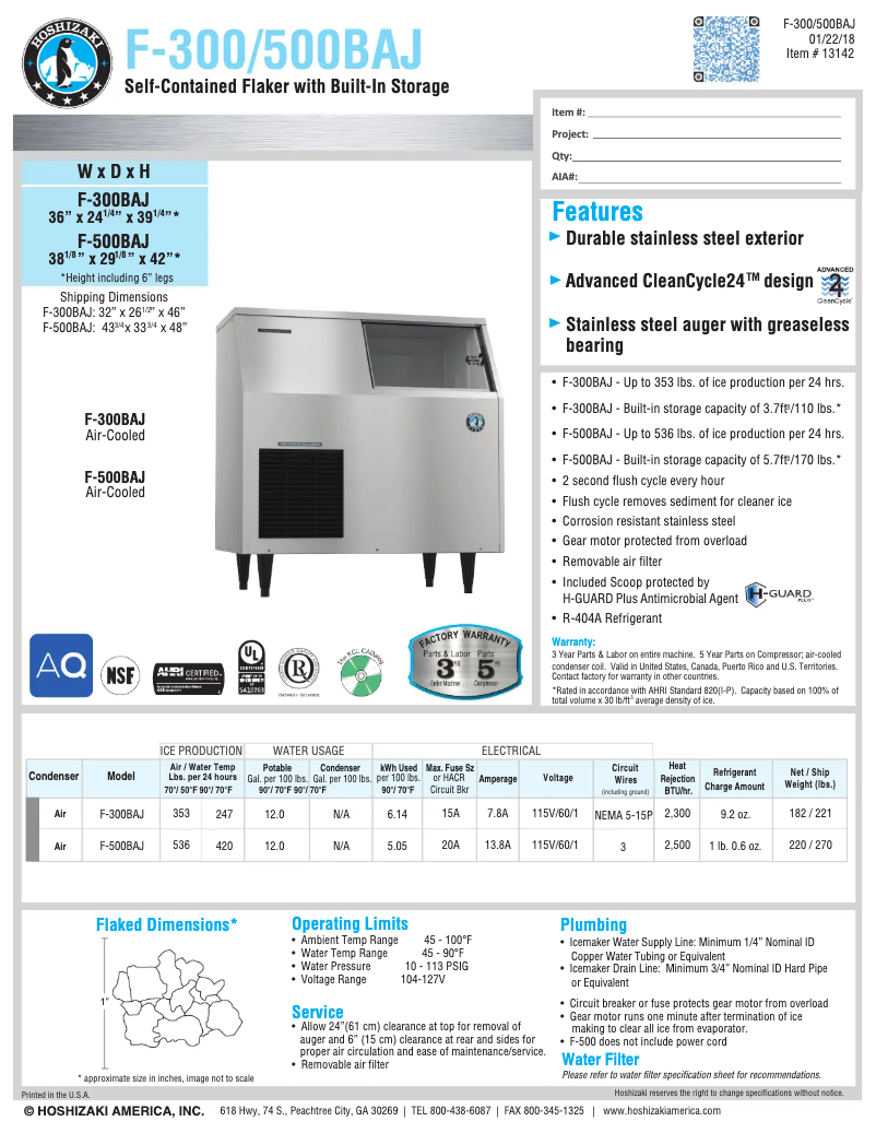 First page image of the manual for F-300BAJ