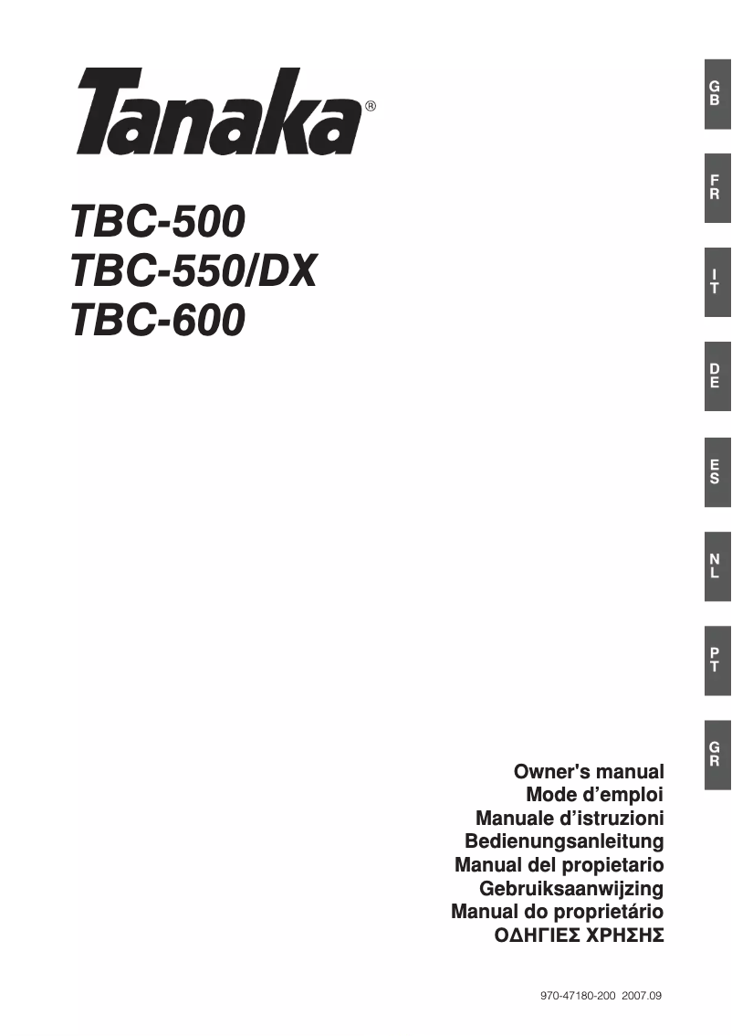 First page image of the manual for TBC-600