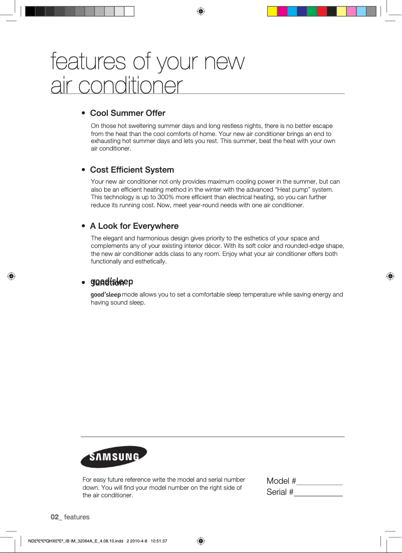 Page 1 of the manual User Manual Samsung ND028QHXEA