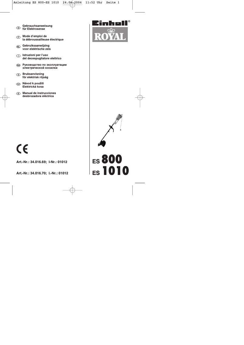 First page image of the manual for Royal ES 800
