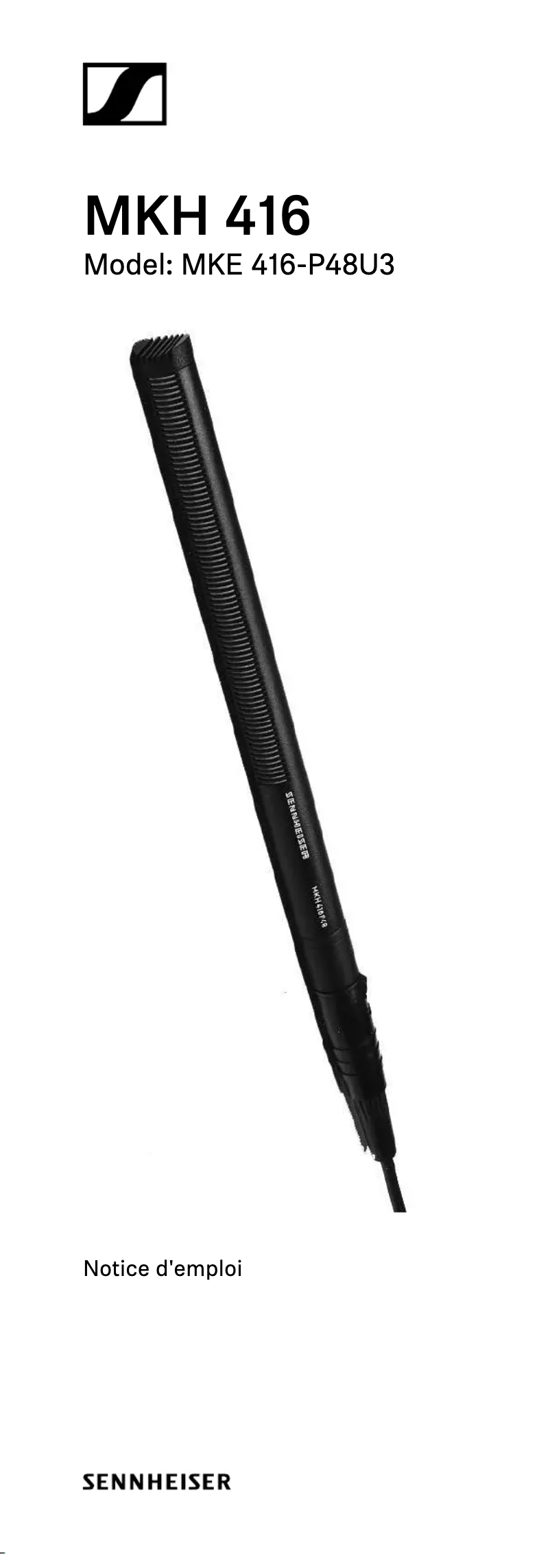 First page image of the manual for MKH 416-P48U3