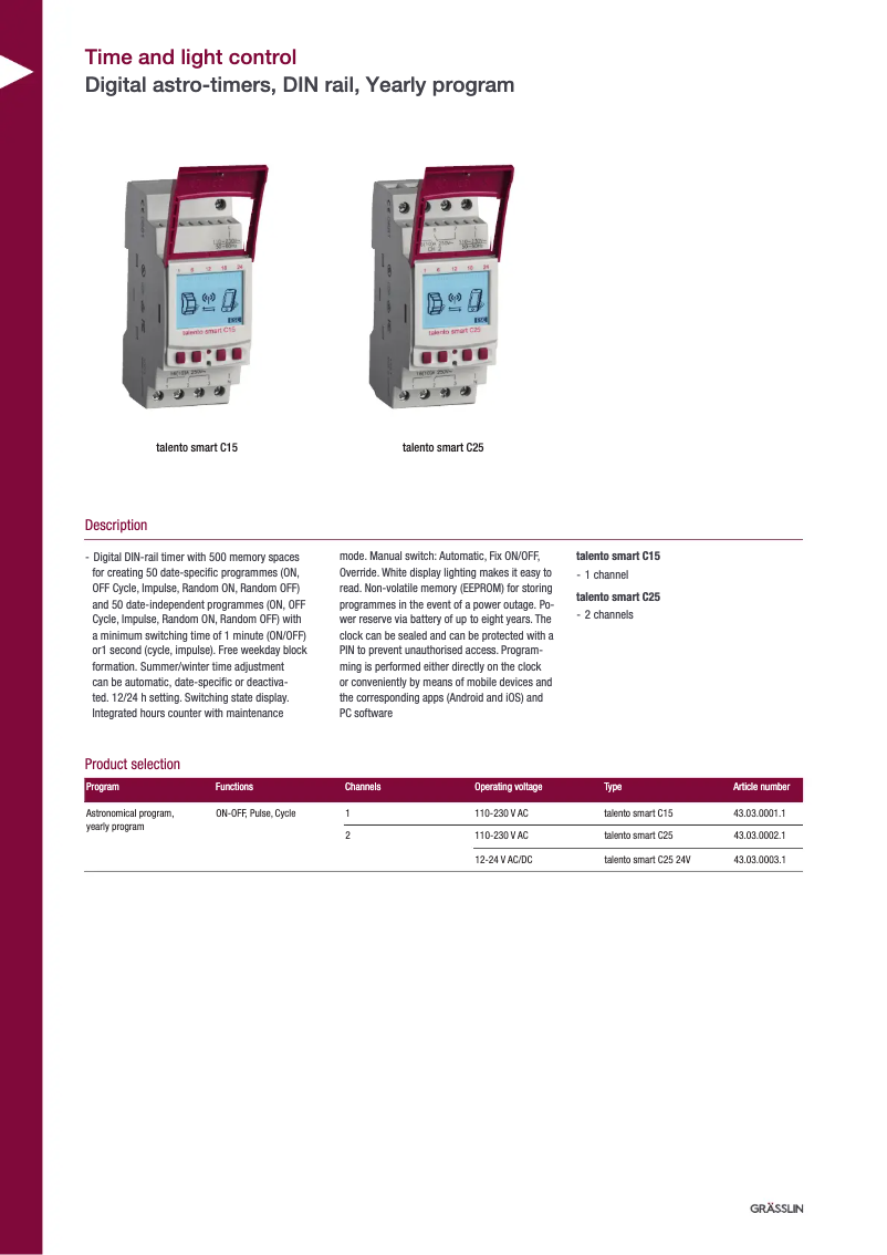 First page image of the manual for talento smart C15
