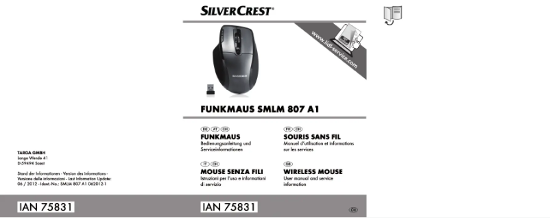 Page 1 of the manual User Manual SilverCrest SMLM 807 A1