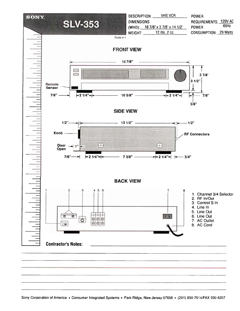 First page image of the manual for SLV-353