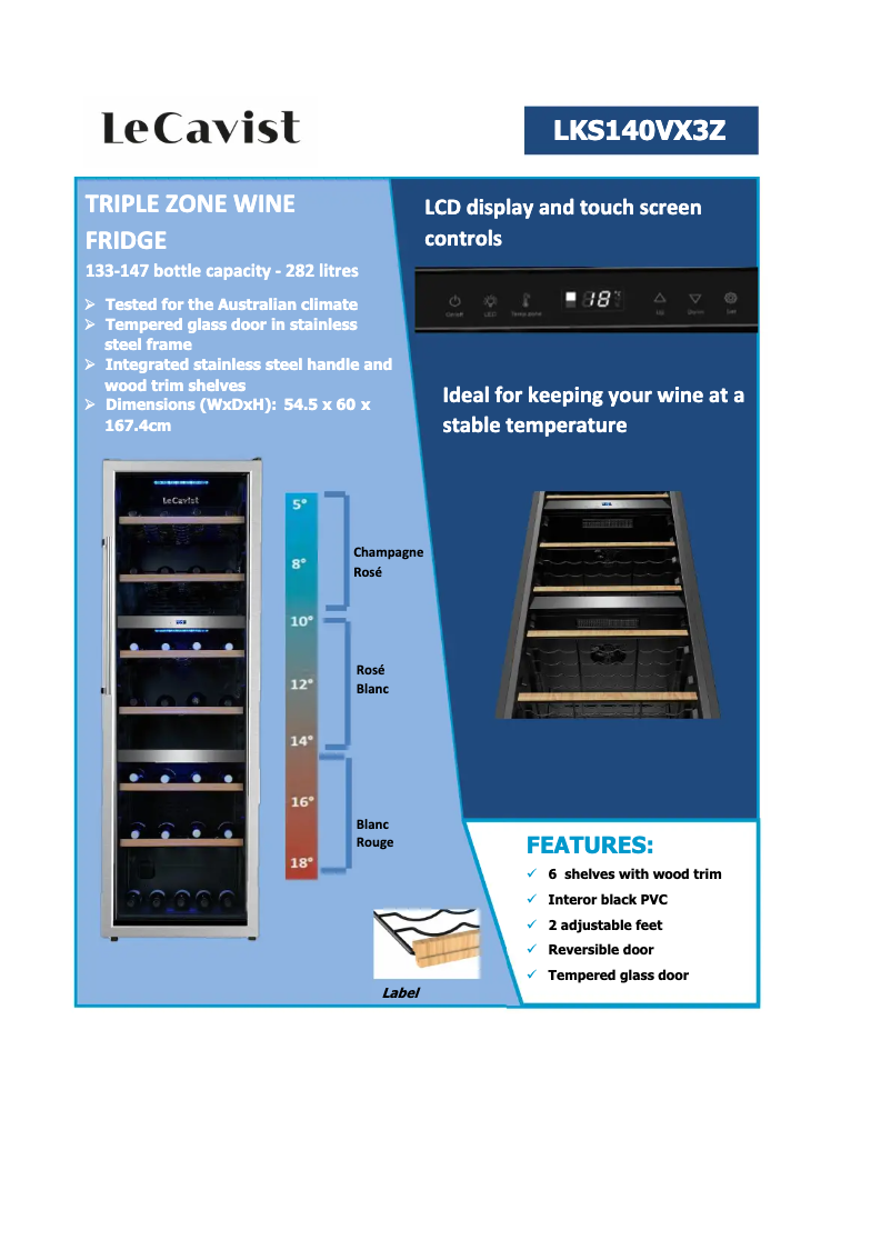 First page image of the manual for LKS140VX3Z
