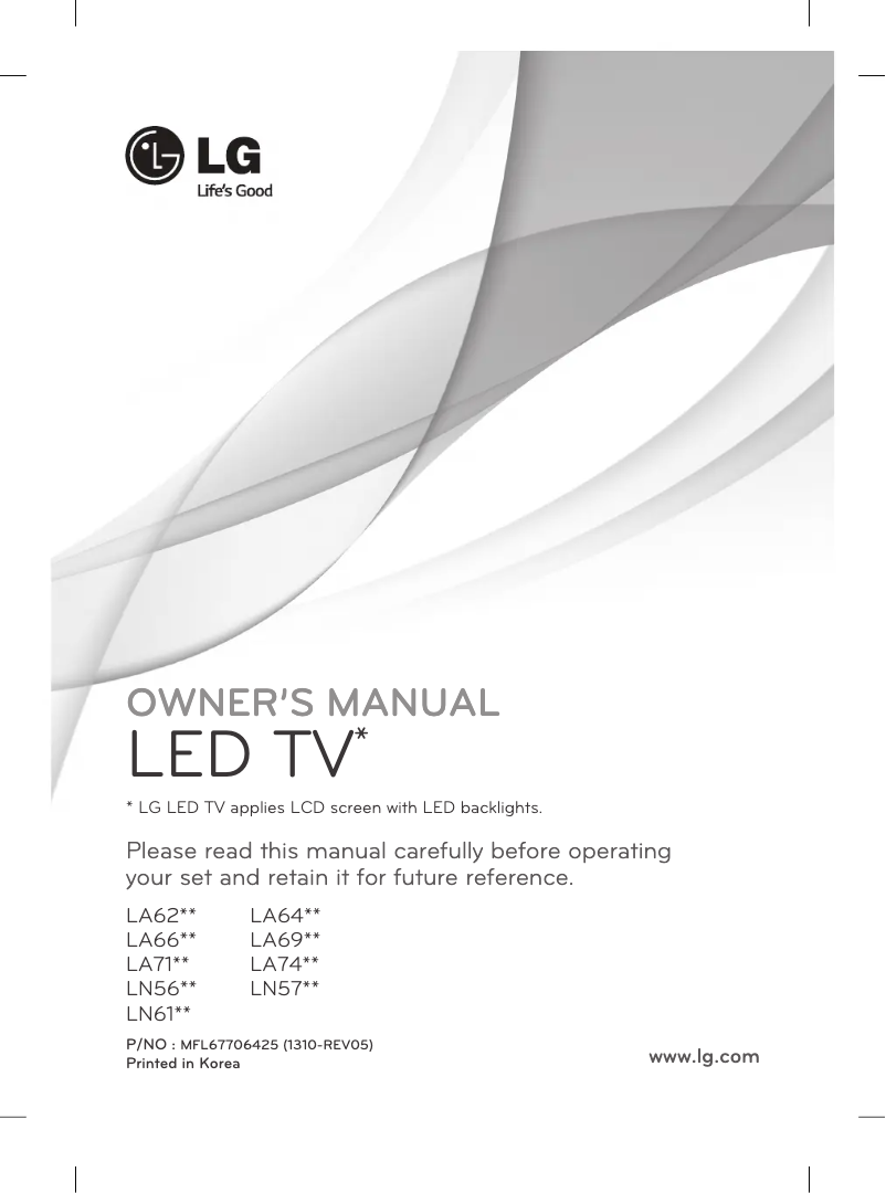 Page 1 of the manual User Manual LG 42LA660Y