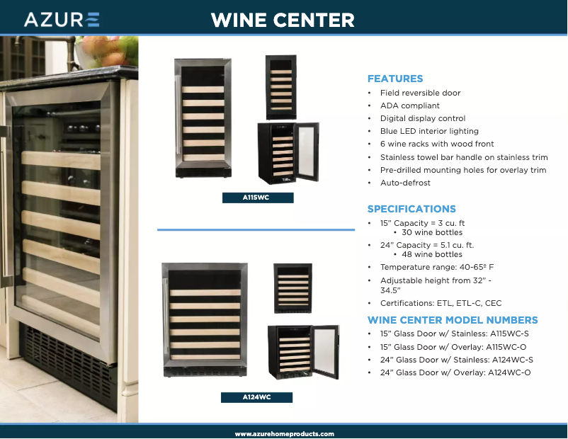 First page image of the manual for A124WC-O