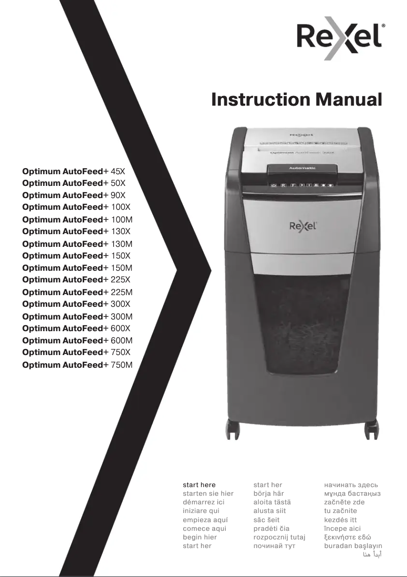Page 1 of the manual User Manual Rexel Optimum Auto+ 100M
