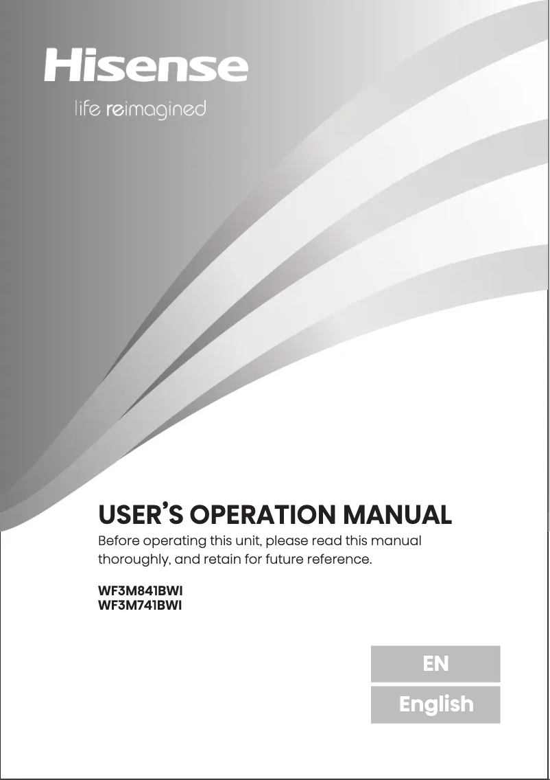 Page 1 of the manual User Manual Hisense WF3M741BWI