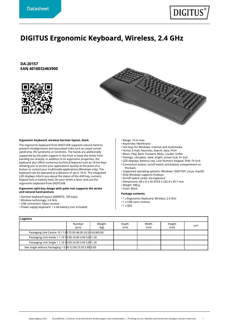 First page image of the manual for DA-20157