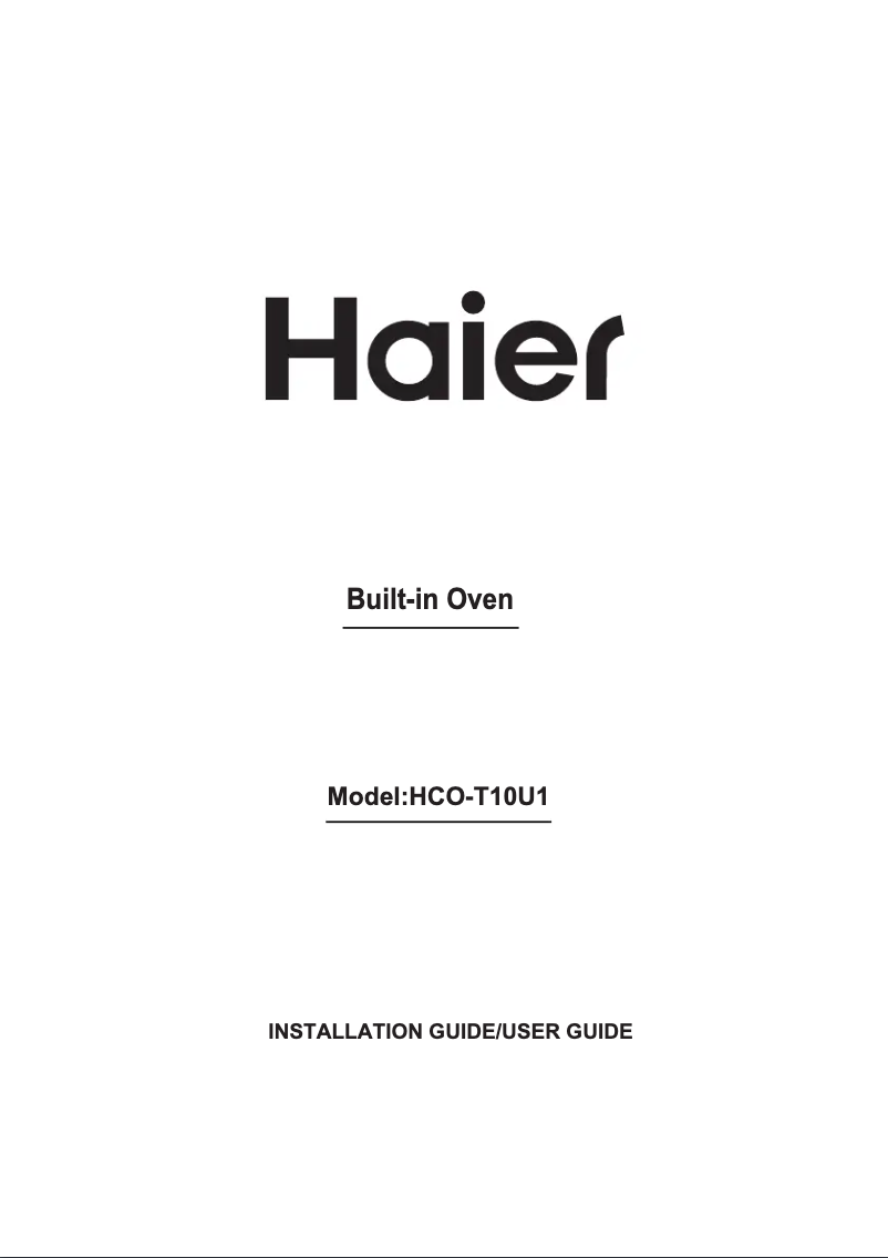 Page 1 of the manual User Manual Haier HCO-T10U1