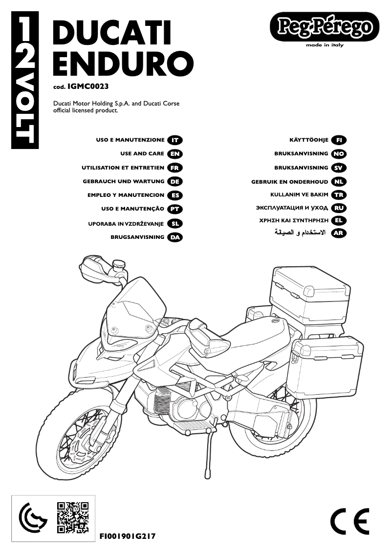 First page image of the manual for Ducati Enduro
