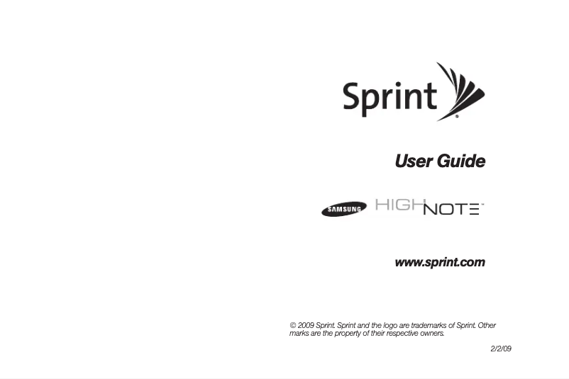 Page 1 of the manual User Manual Samsung Highnote