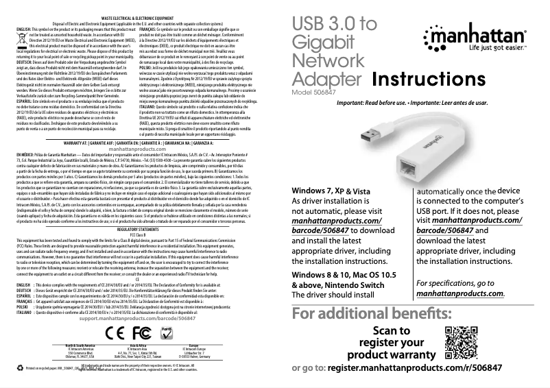 First page image of the manual for 506847