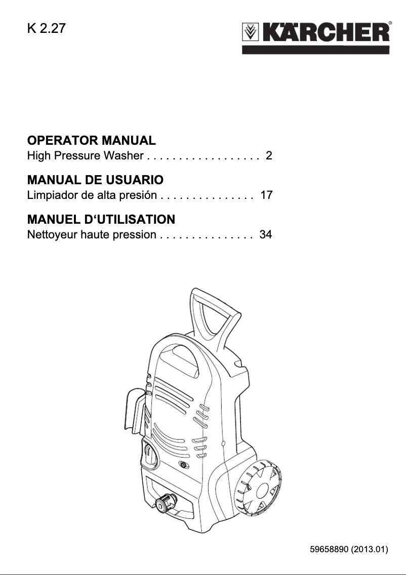 Image de la première page du manuel de l'appareil K 2.27 CCK