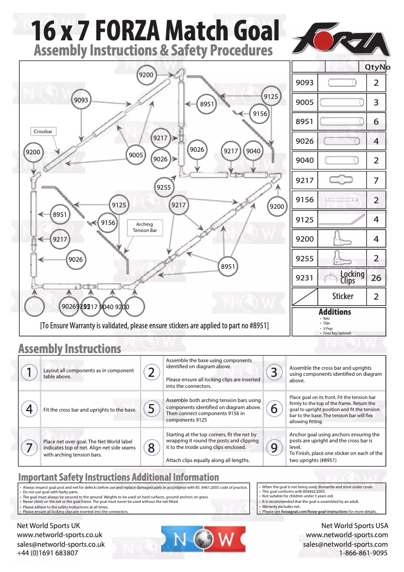 First page image of the manual for 16x7 Match